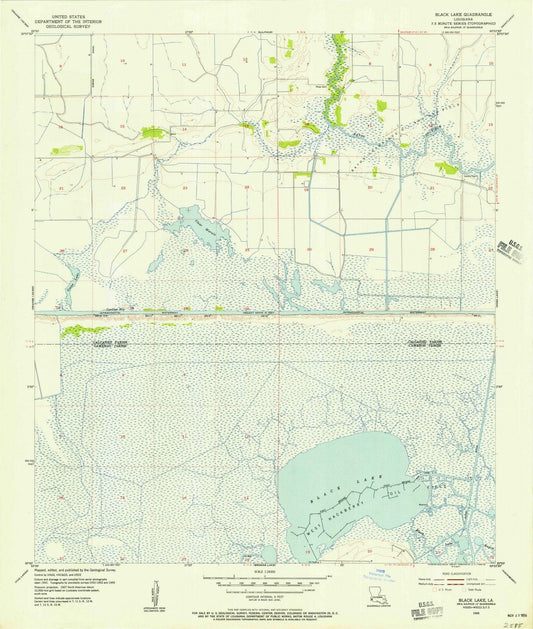 1955 Black Lake, LA - Louisiana - USGS Topographic Map
