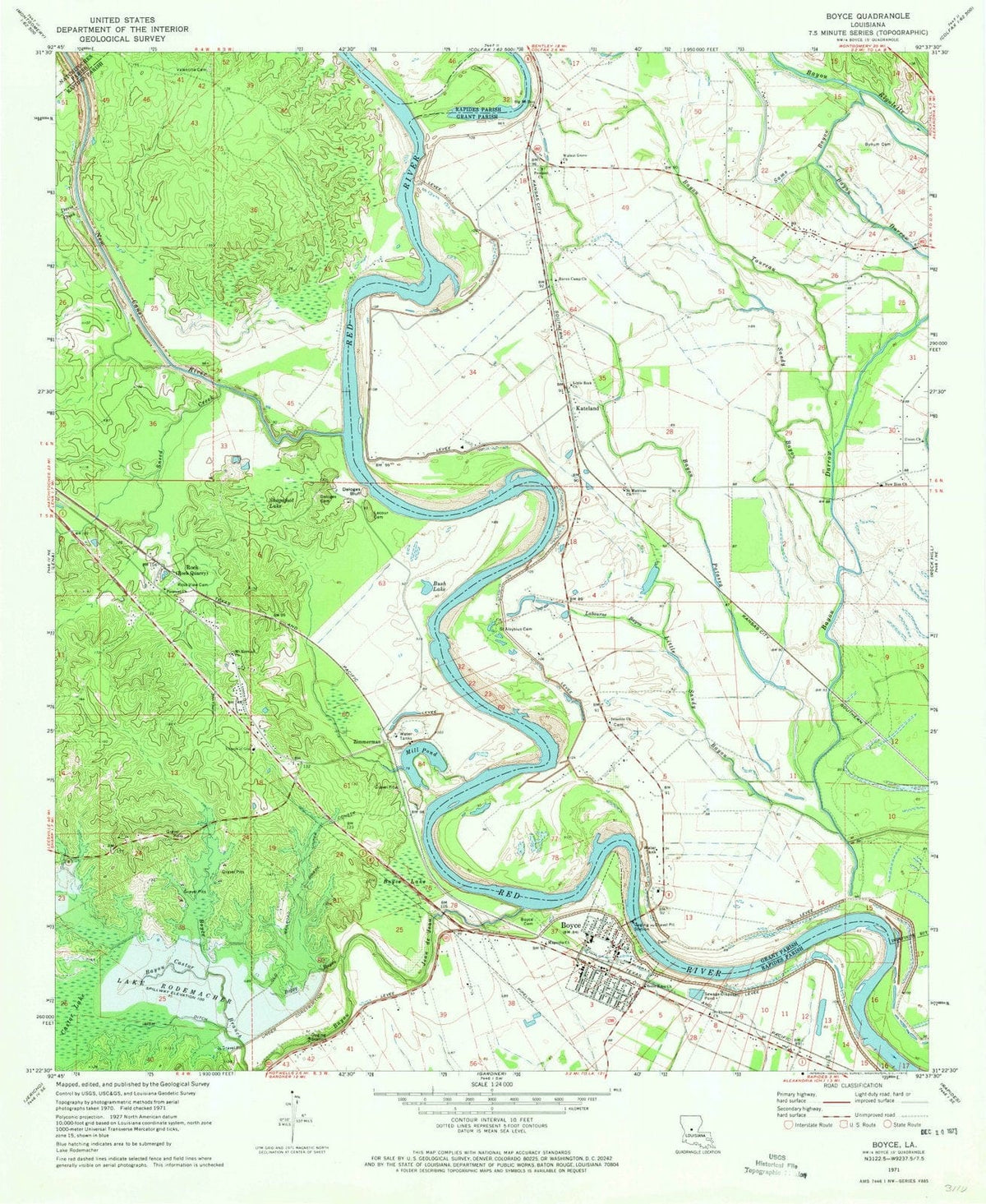 1971 Boyce, LA - Louisiana - USGS Topographic Map