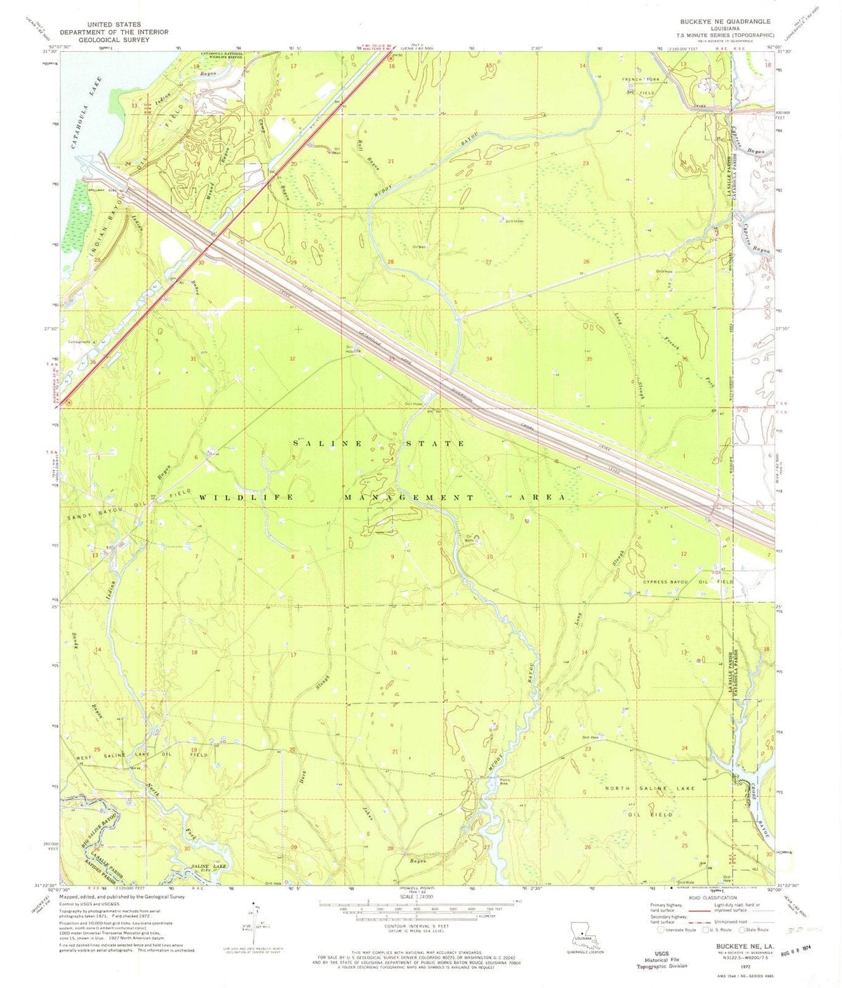 1972 Buckeye, LA - Louisiana - USGS Topographic Map