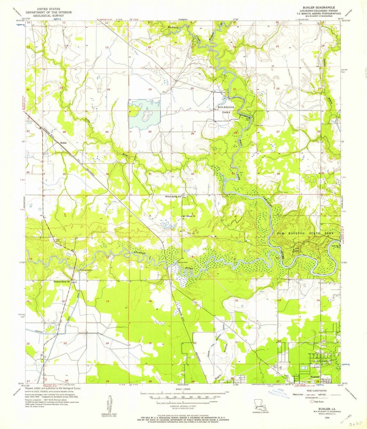 1956 Buhler, LA - Louisiana - USGS Topographic Map