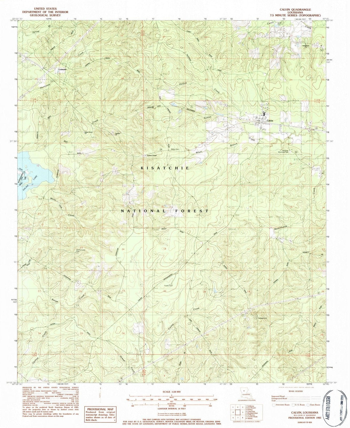 1983 Calvin, LA - Louisiana - USGS Topographic Map