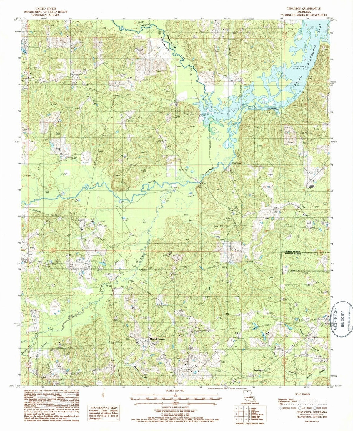 1985 Cedarton, LA - Louisiana - USGS Topographic Map