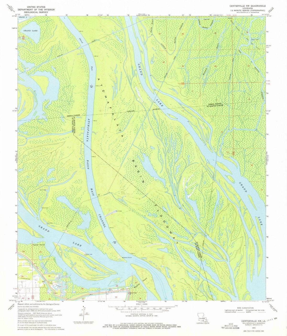 1970 Centerville, LA - Louisiana - USGS Topographic Map