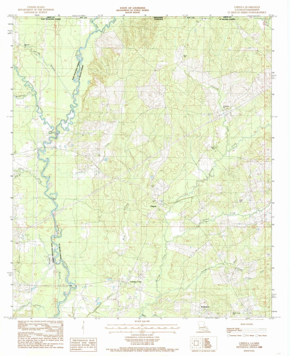 1984 Chipola, LA - Louisiana - USGS Topographic Map