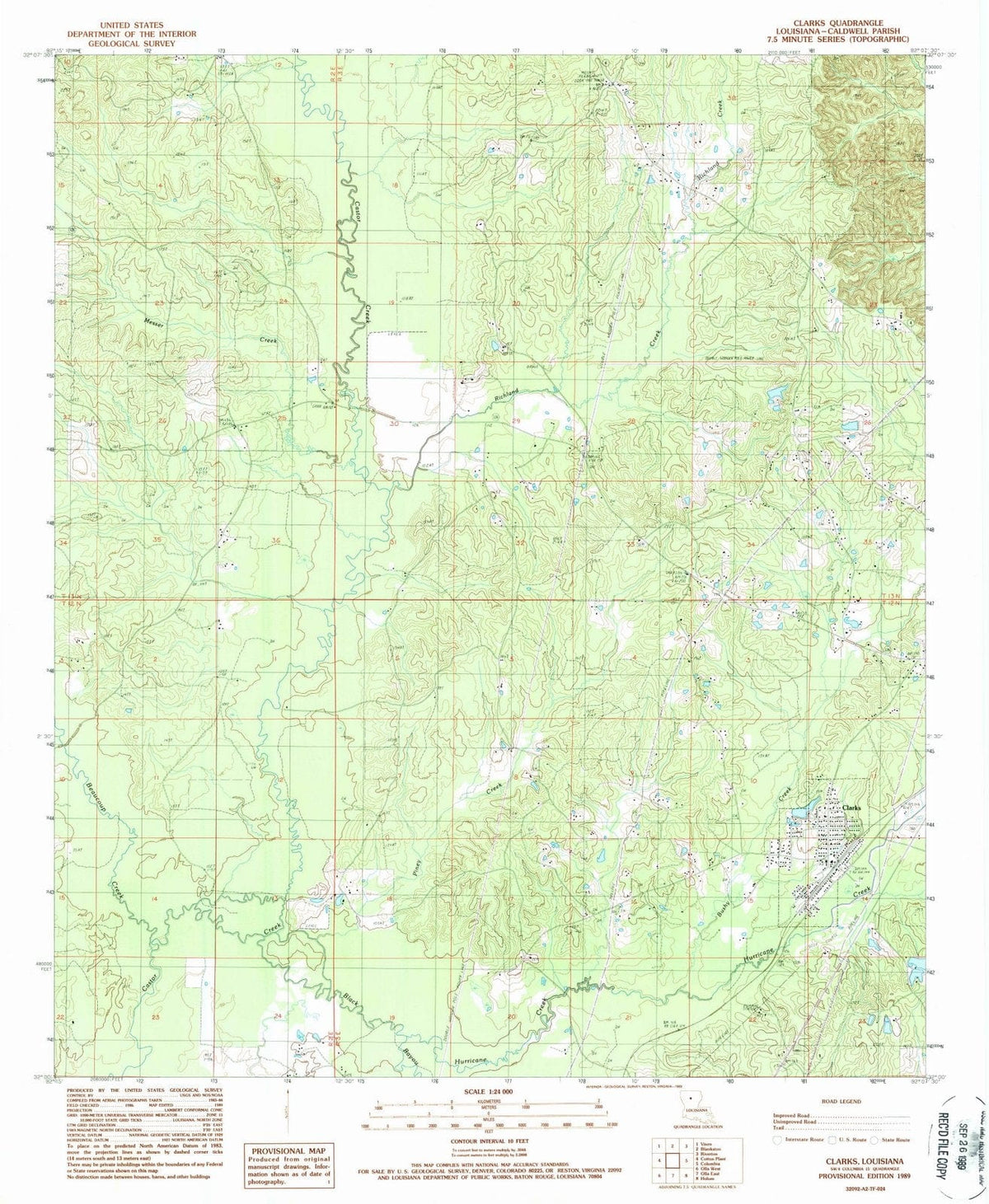 1989 Clark, LA - Louisiana - USGS Topographic Map