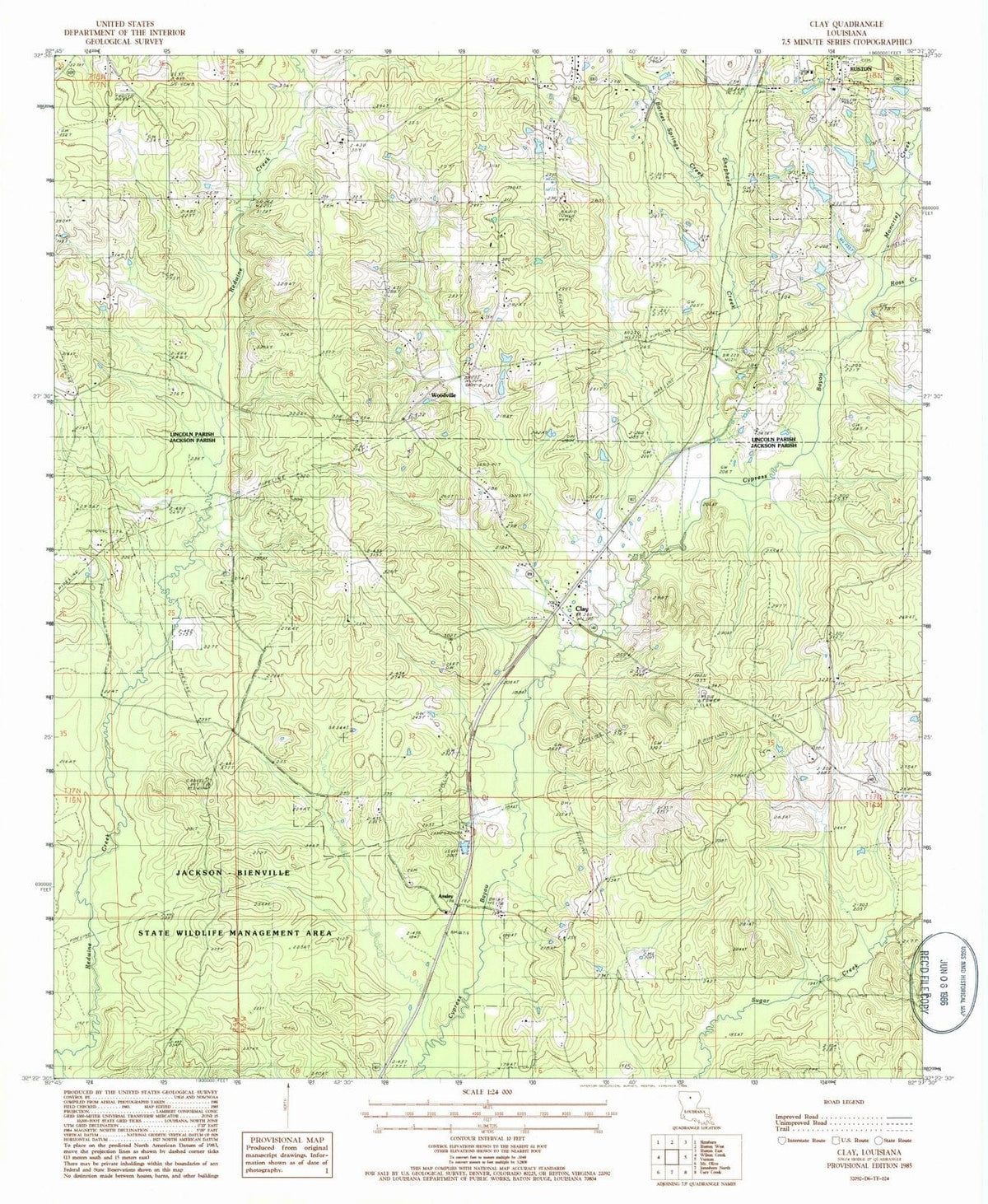 1985 Clay, LA - Louisiana - USGS Topographic Map