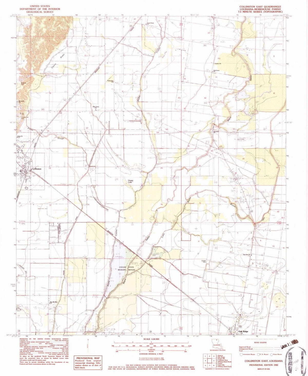 1982 Collinston East, LA - Louisiana - USGS Topographic Map