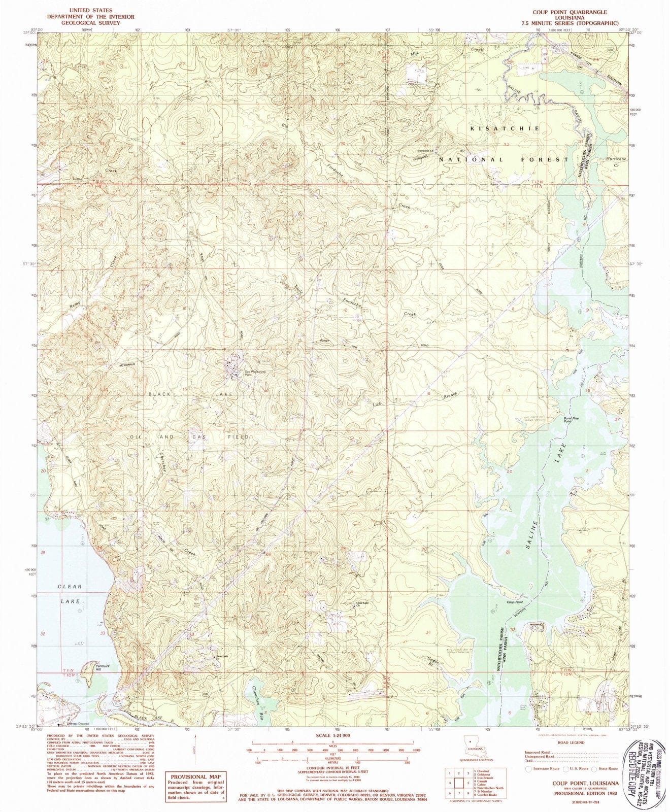 1983 Coup Point, LA - Louisiana - USGS Topographic Map