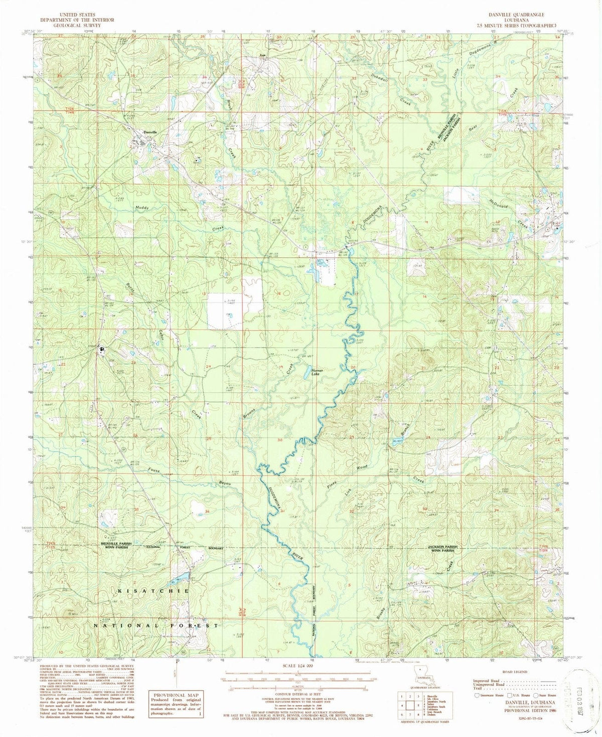 1986 Danville, LA - Louisiana - USGS Topographic Map