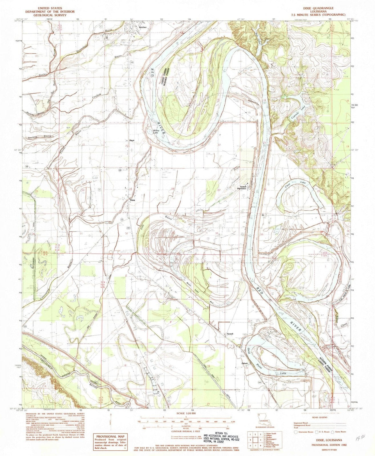 1982 Dixie, LA - Louisiana - USGS Topographic Map