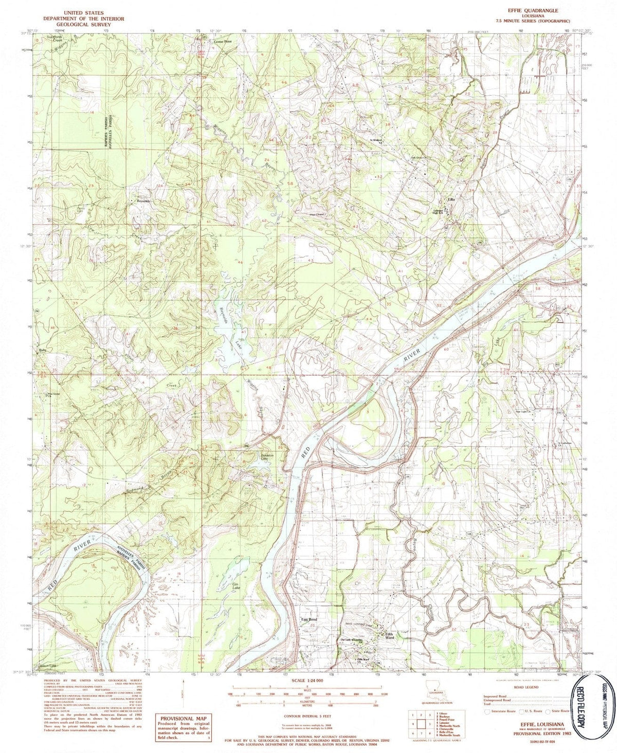 1983 Effie, LA - Louisiana - USGS Topographic Map