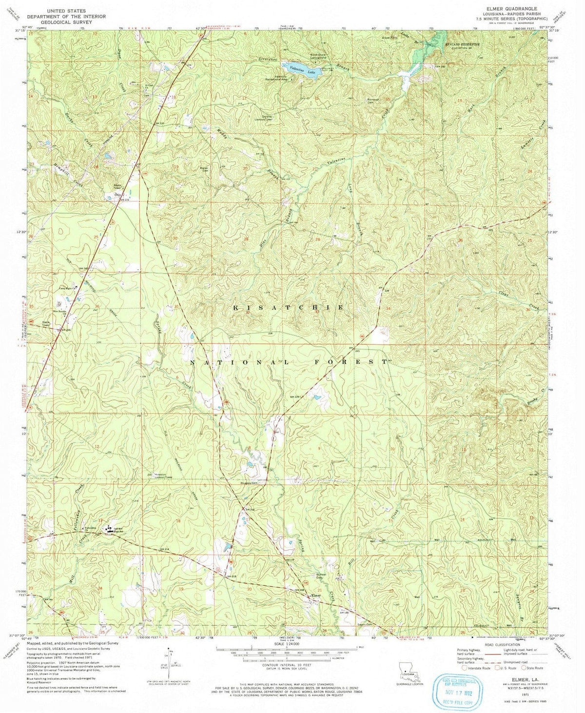 1971 Elmer, LA - Louisiana - USGS Topographic Map