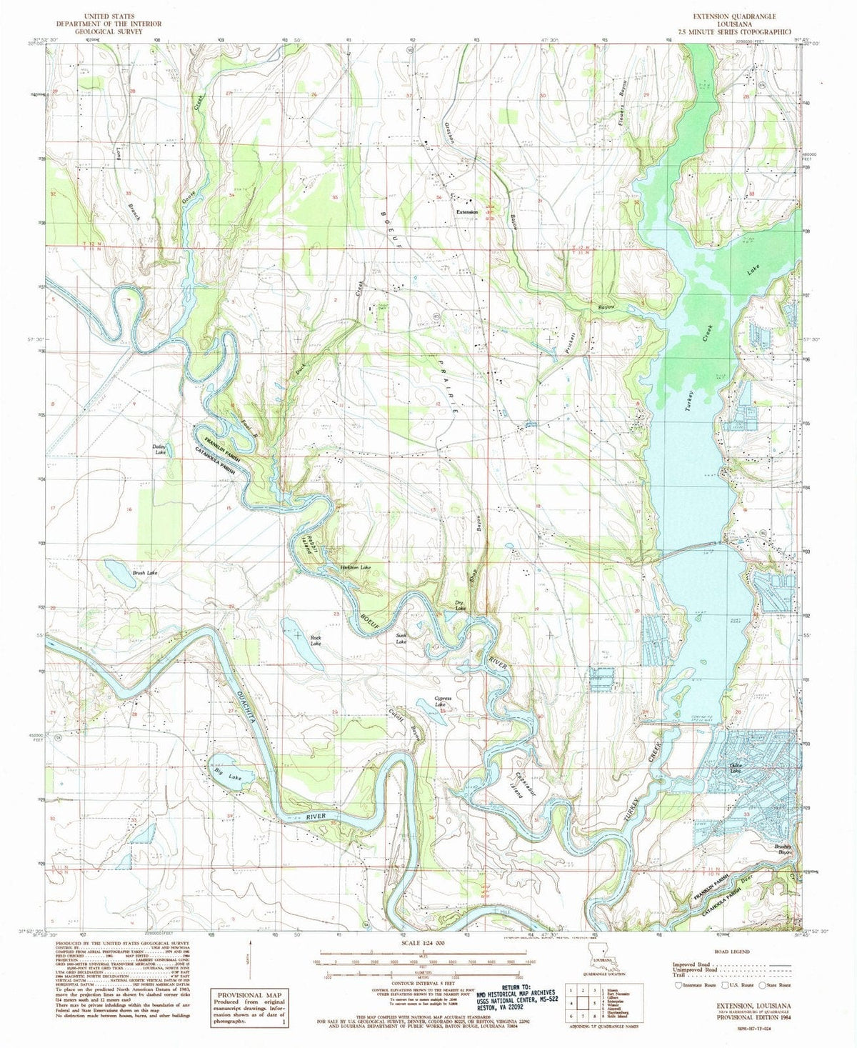 1984 Extension, LA - Louisiana - USGS Topographic Map