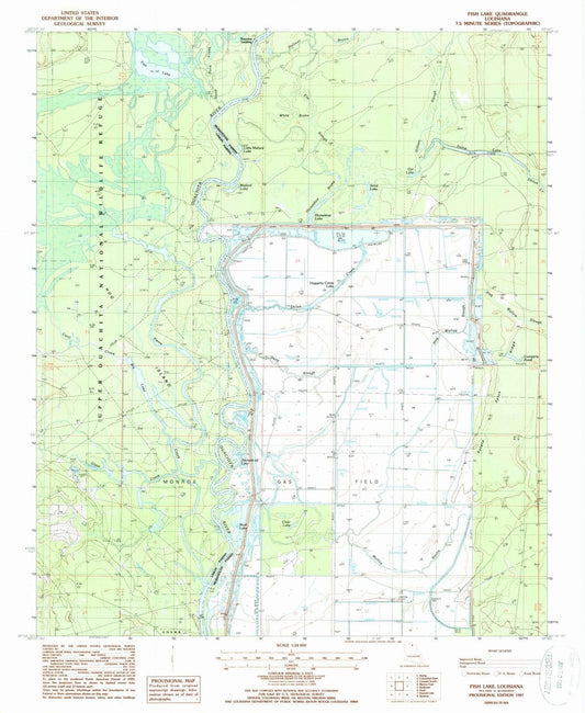 1987 Fish Lake, LA - Louisiana - USGS Topographic Map