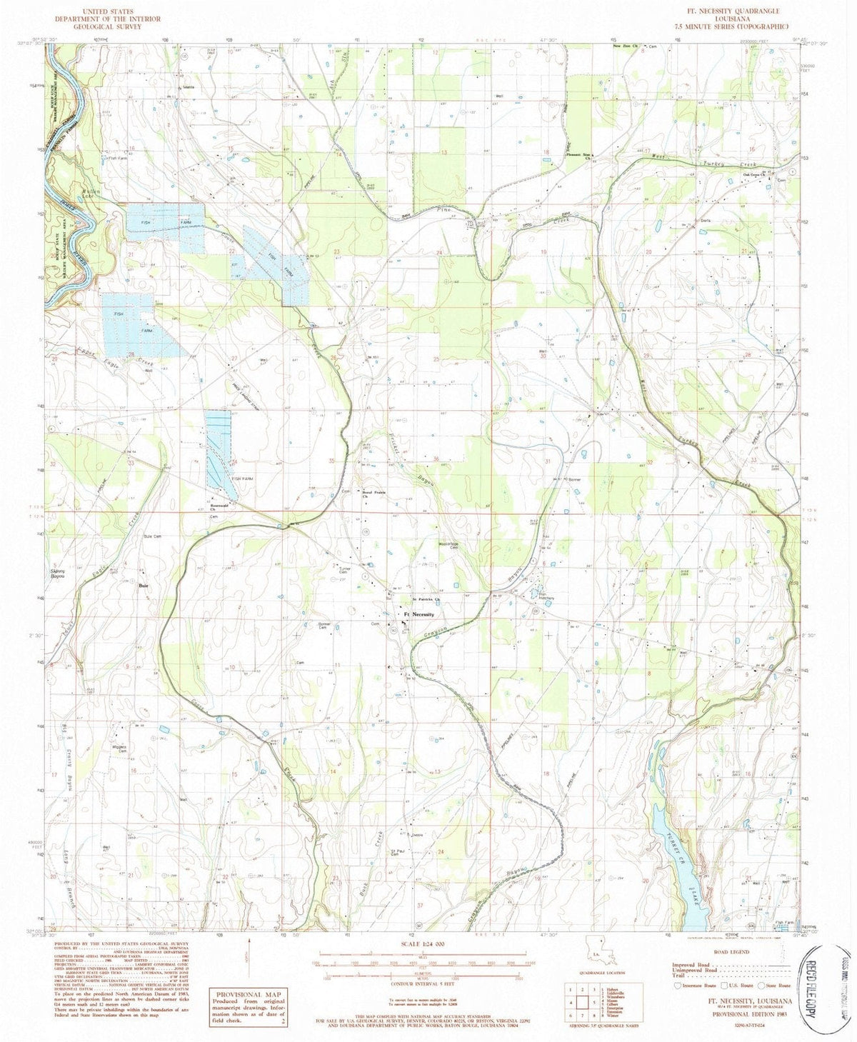 1983 Fortcessity, LA - Louisiana - USGS Topographic Map