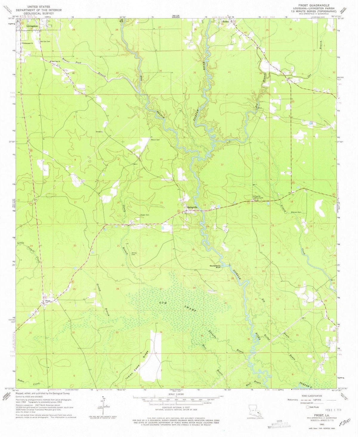 1963 Frost, LA - Louisiana - USGS Topographic Map