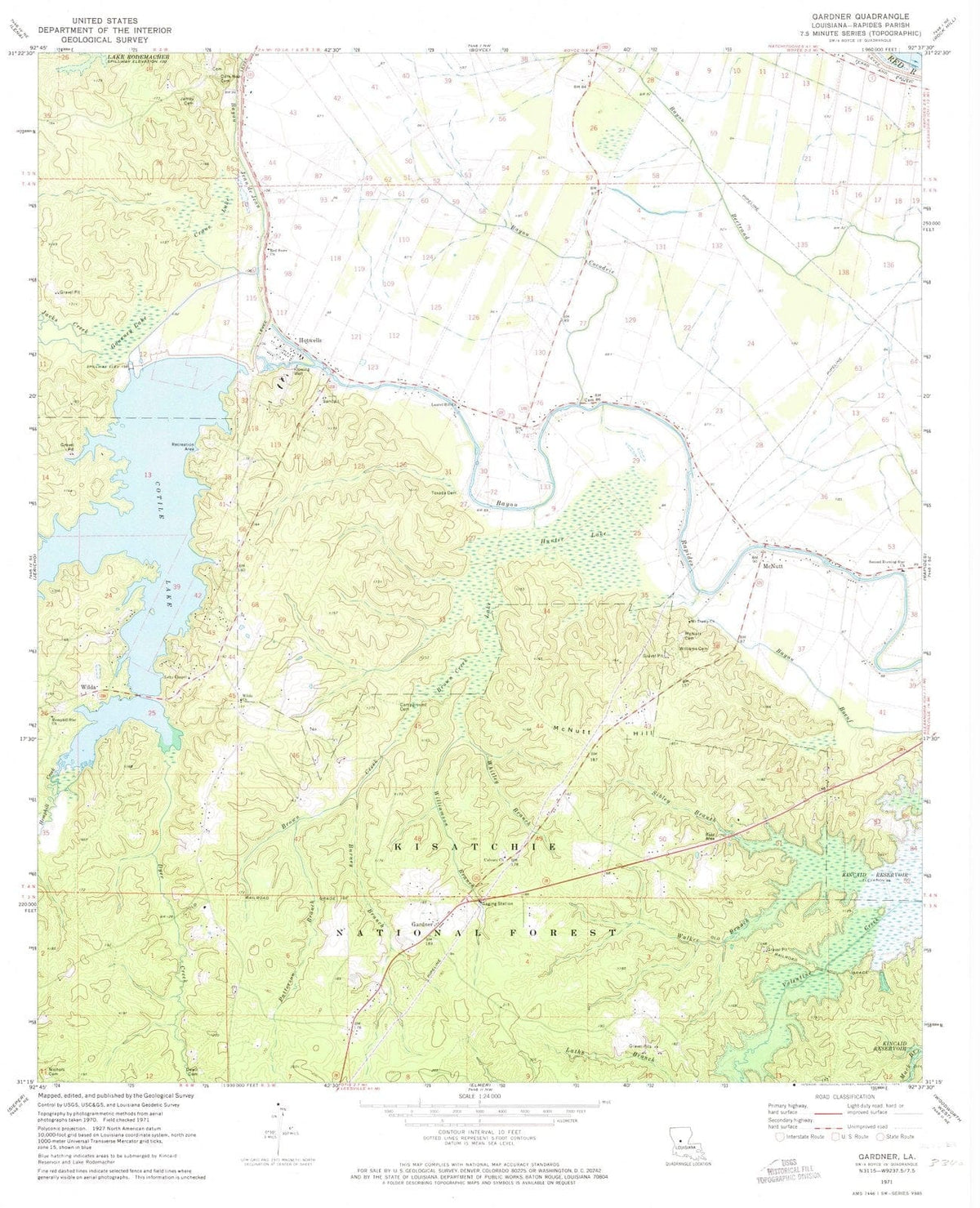 1971 Gardner, LA - Louisiana - USGS Topographic Map