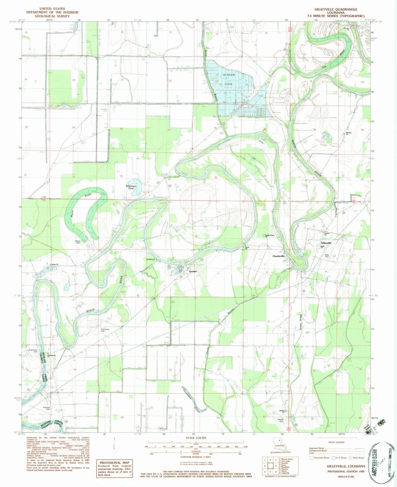 1982 Gilleyville, LA - Louisiana - USGS Topographic Map