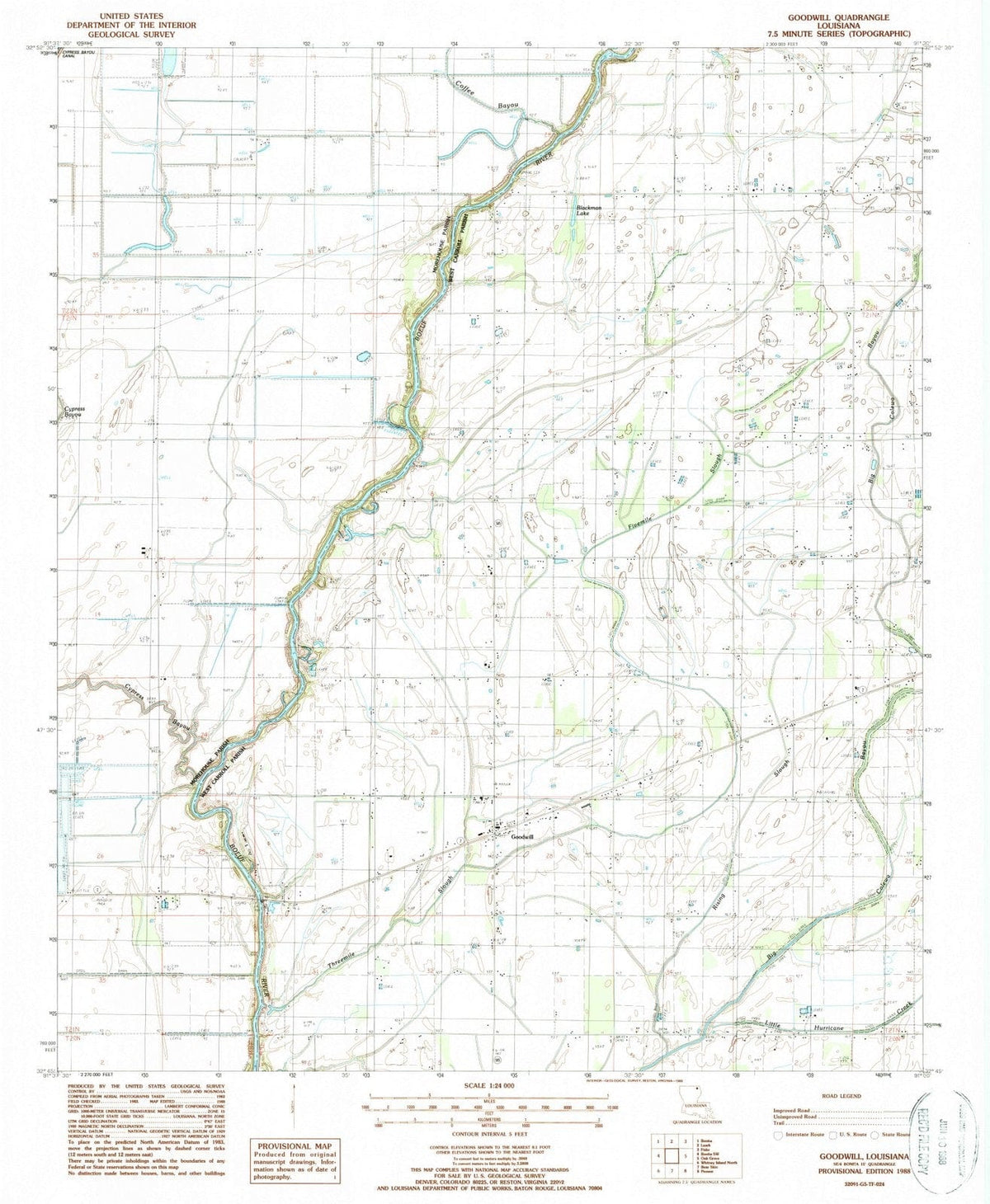 1988 Goodwill, LA - Louisiana - USGS Topographic Map
