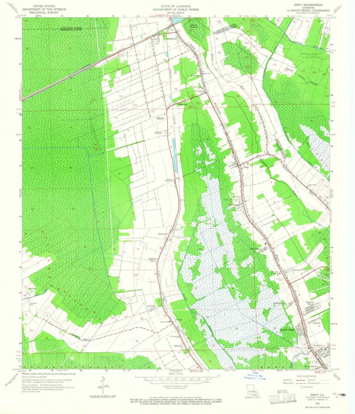 1963 Gray, LA - Louisiana - USGS Topographic Map
