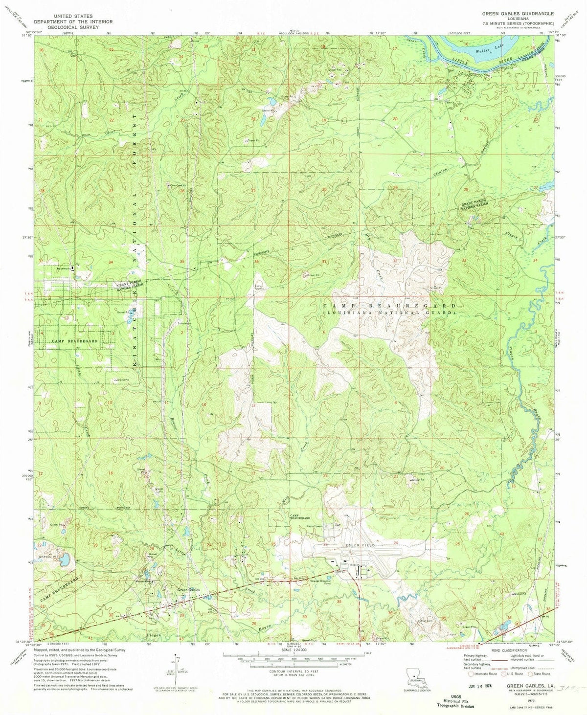 1972 Green Gables, LA - Louisiana - USGS Topographic Map