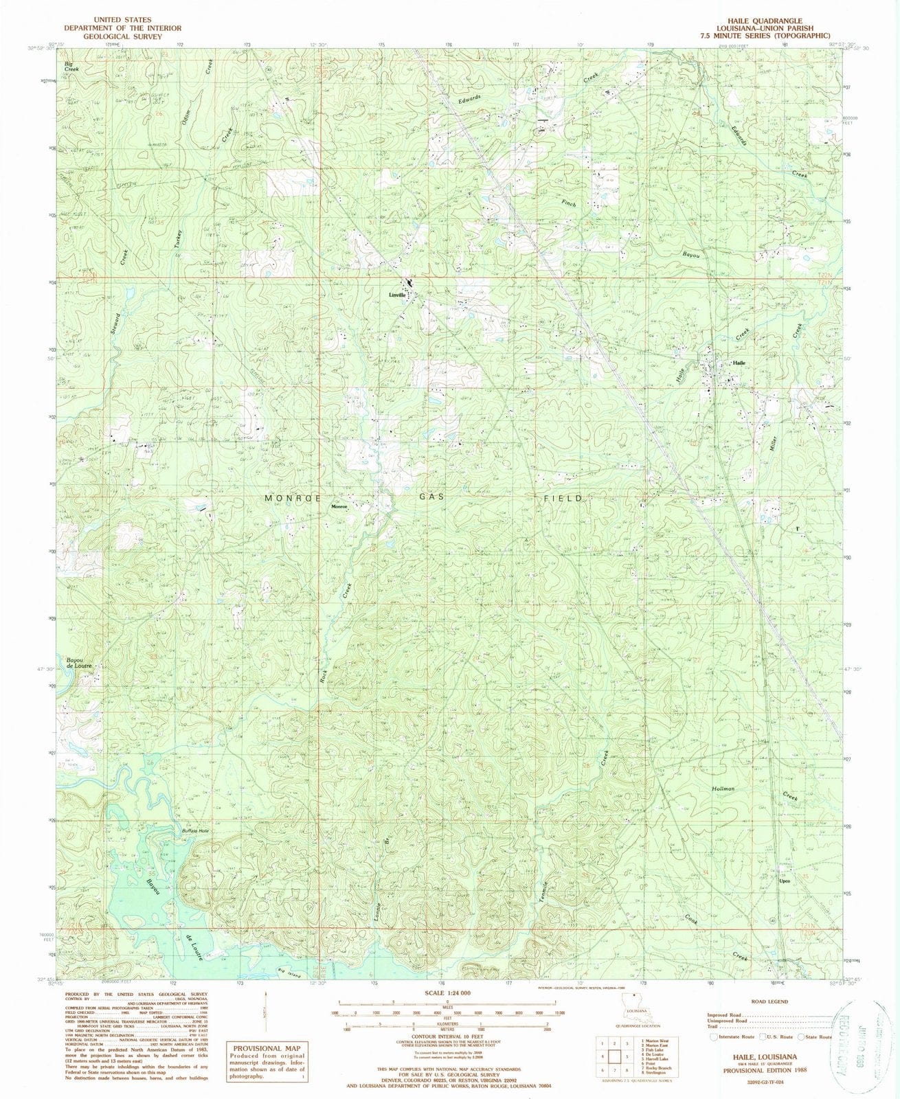 1988 Haile, LA - Louisiana - USGS Topographic Map