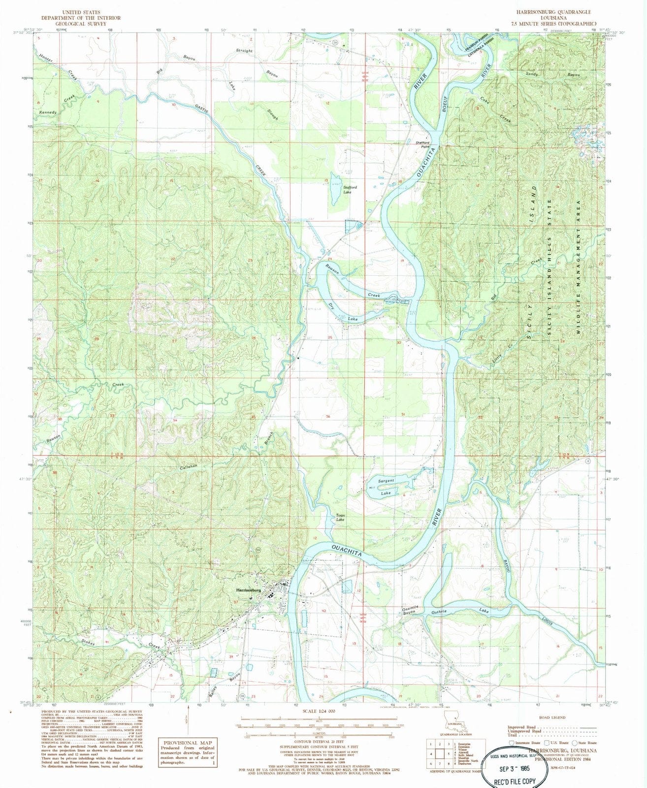 1984 Harrisonburg, LA - Louisiana - USGS Topographic Map
