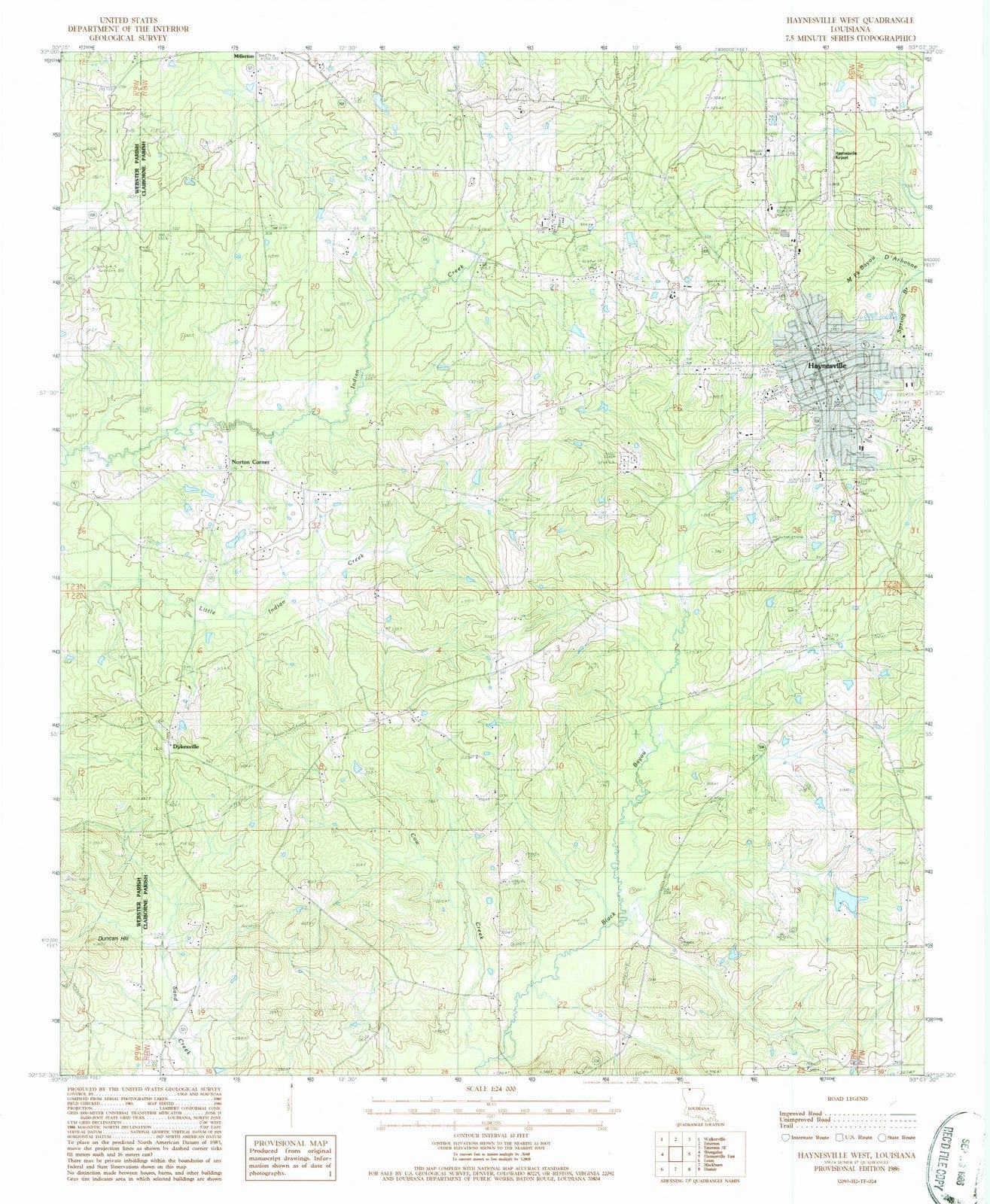 1986 Haynesville West, LA - Louisiana - USGS Topographic Map