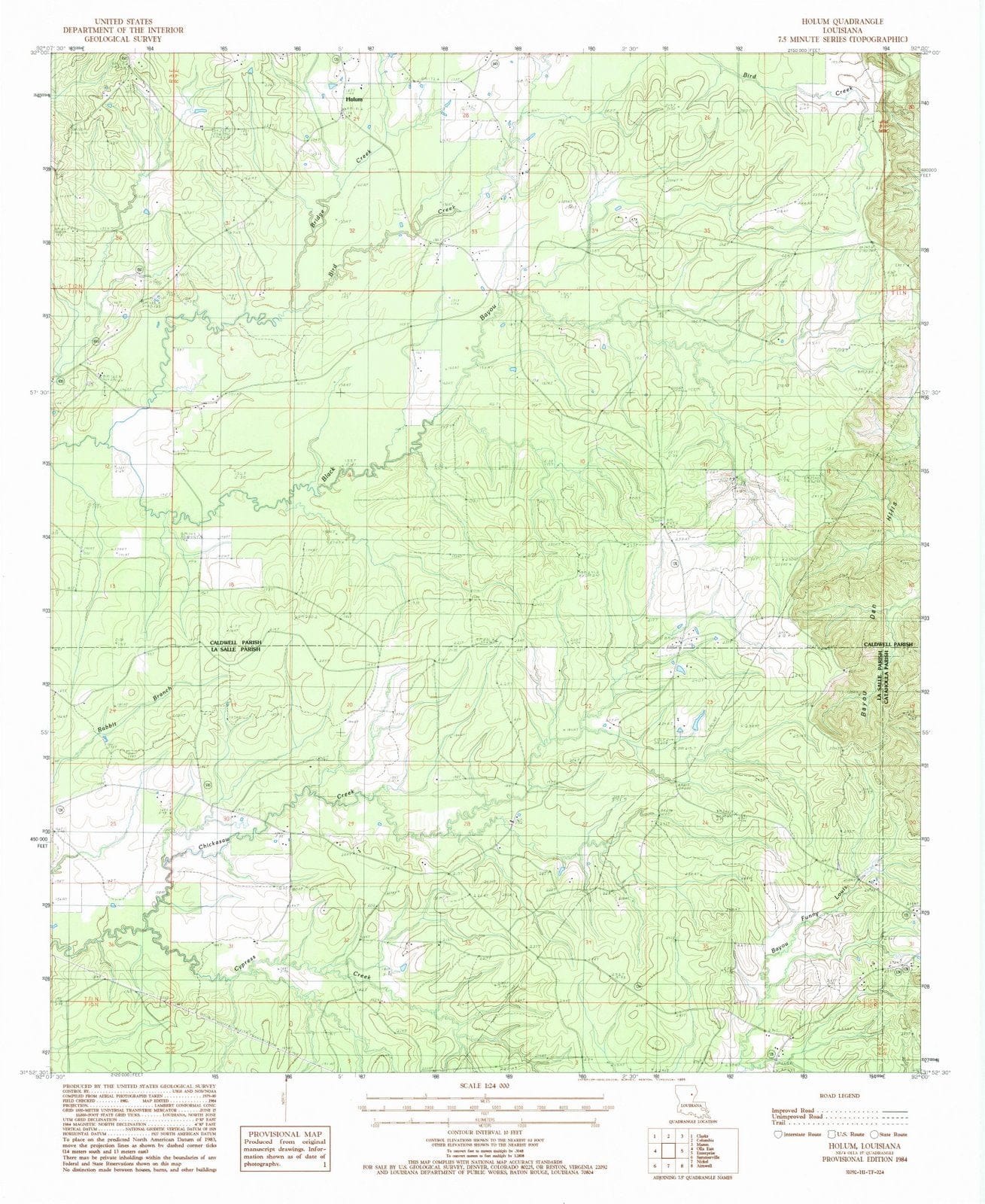 1984 Holum, LA - Louisiana - USGS Topographic Map