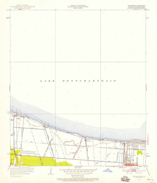 1952 Indian Beach, LA - Louisiana - USGS Topographic Map