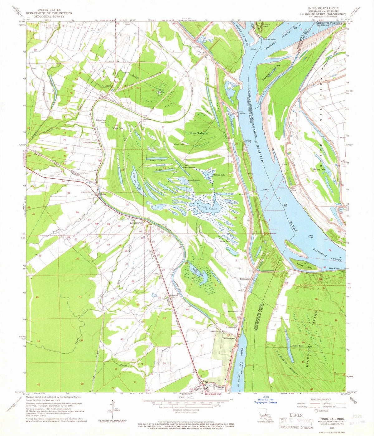 1965 Innis, LA - Louisiana - USGS Topographic Map