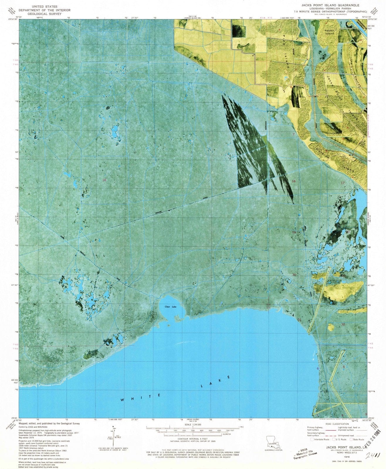 1953 Jacks Point Island, LA - Louisiana - USGS Topographic Map