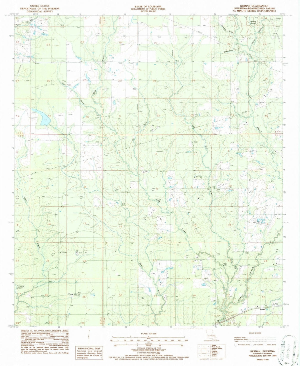 1986 Kernan, LA - Louisiana - USGS Topographic Map