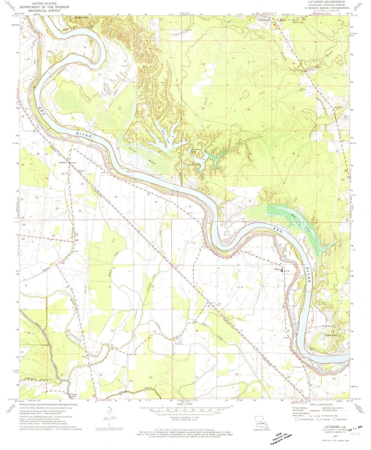1972 Latanier, LA - Louisiana - USGS Topographic Map