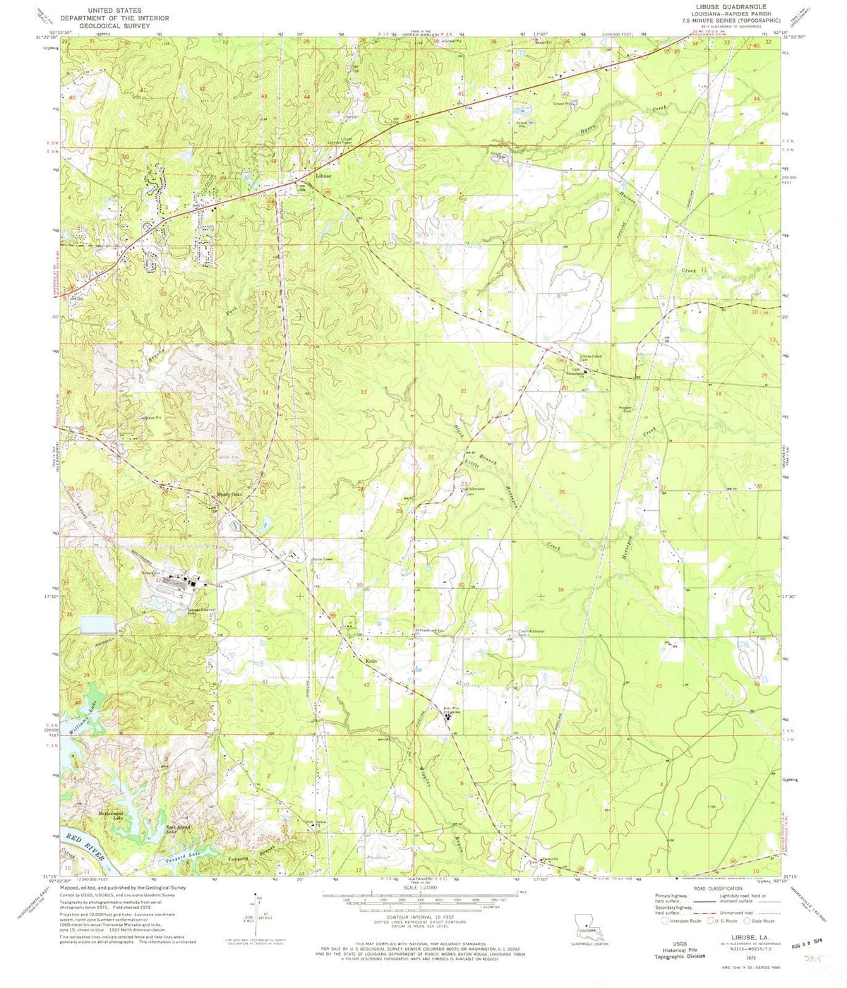 1972 Libuse, LA - Louisiana - USGS Topographic Map