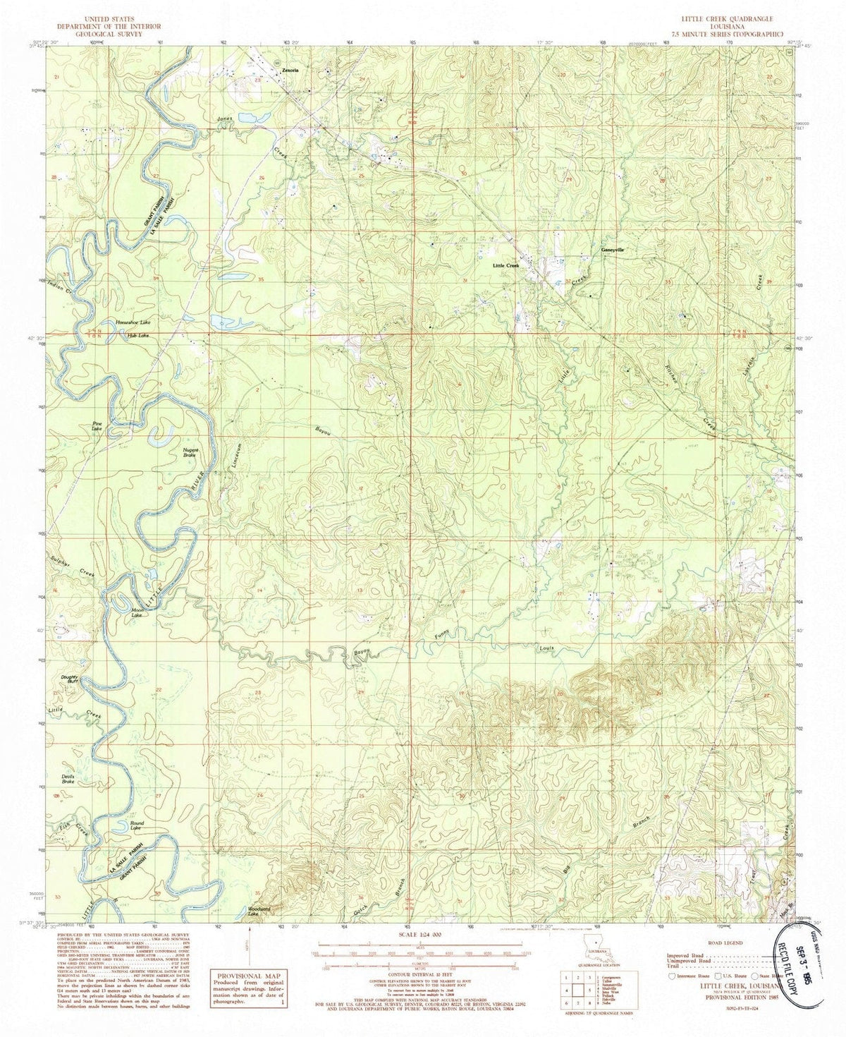 1985 Little Creek, LA - Louisiana - USGS Topographic Map