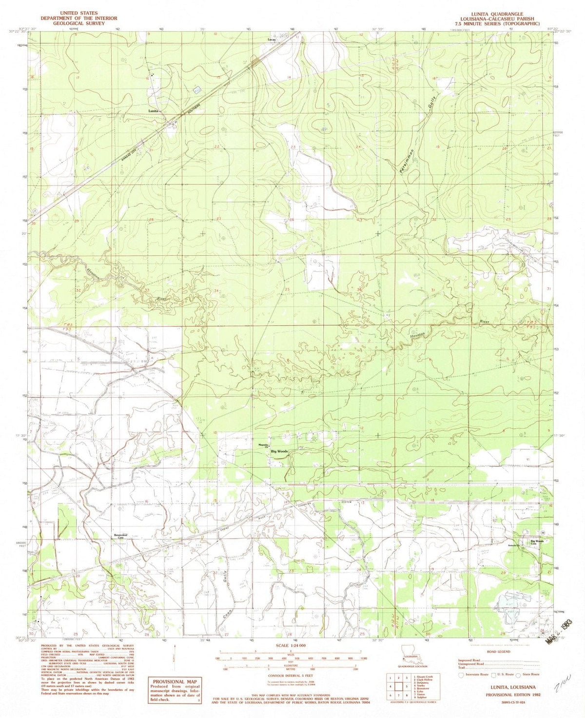 1982 Lunita, LA - Louisiana - USGS Topographic Map