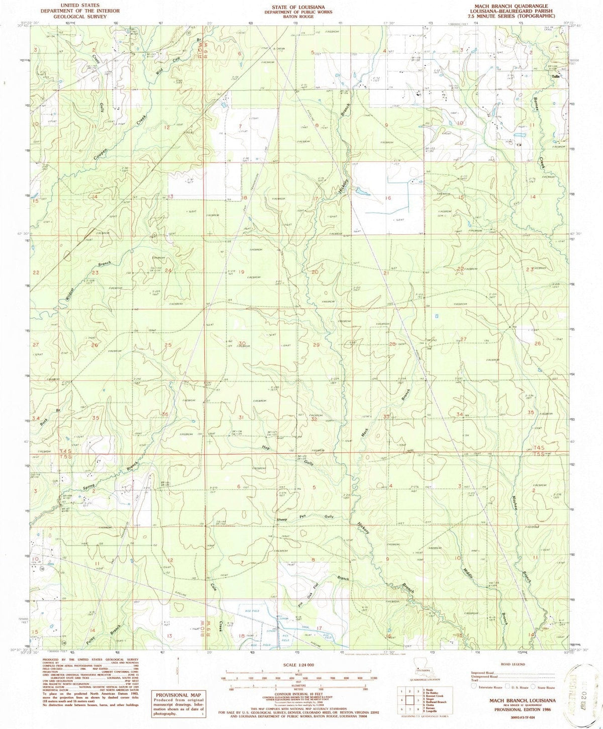 1986 Mach Branch, LA - Louisiana - USGS Topographic Map