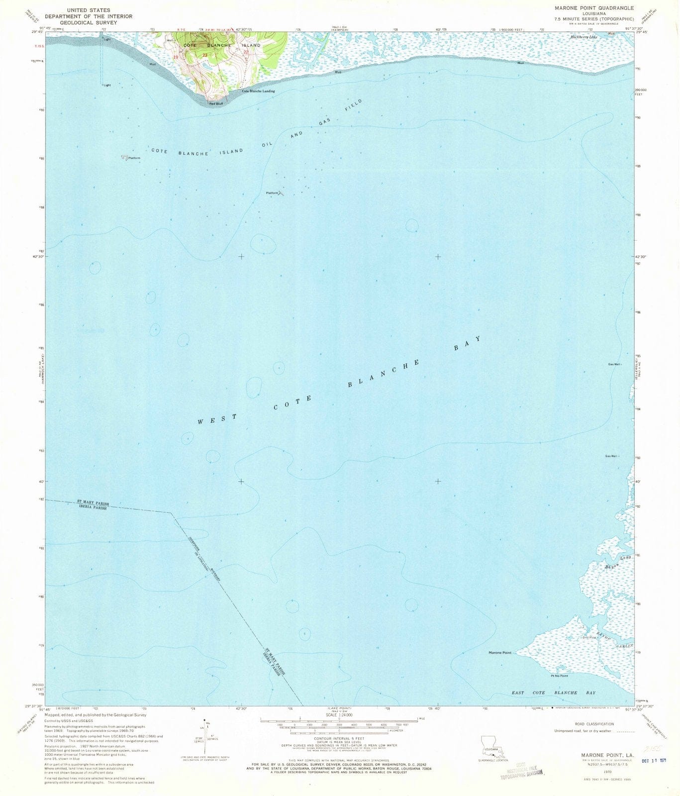 1970 Marone Point, LA - Louisiana - USGS Topographic Map