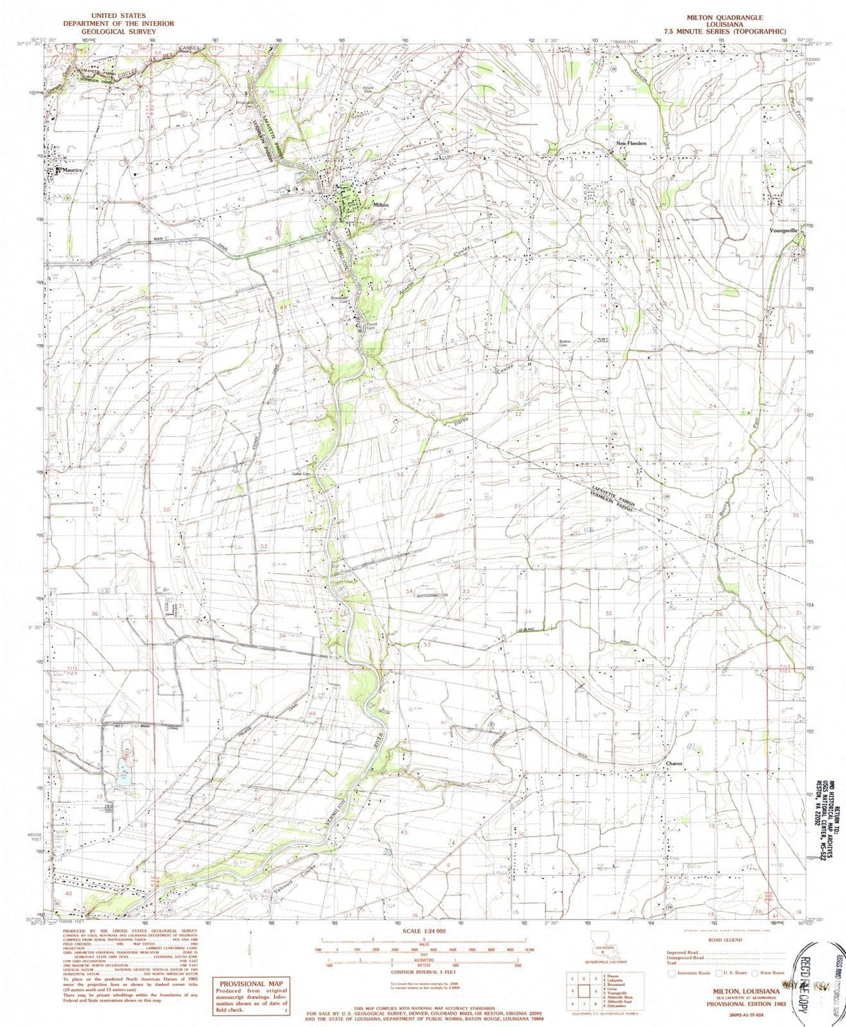 1983 Milton, LA - Louisiana - USGS Topographic Map