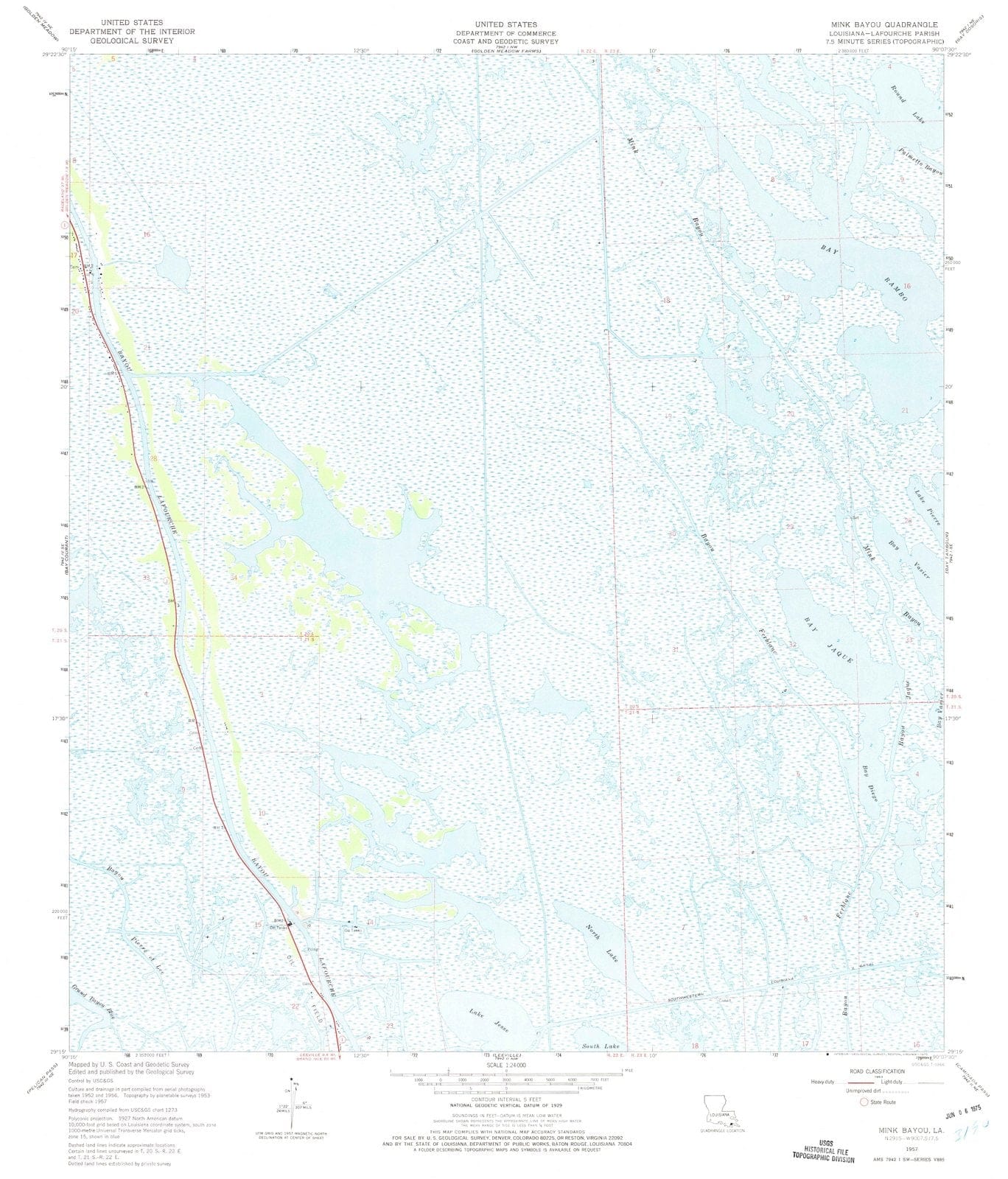 1957 Mink Bayou, LA - Louisiana - USGS Topographic Map