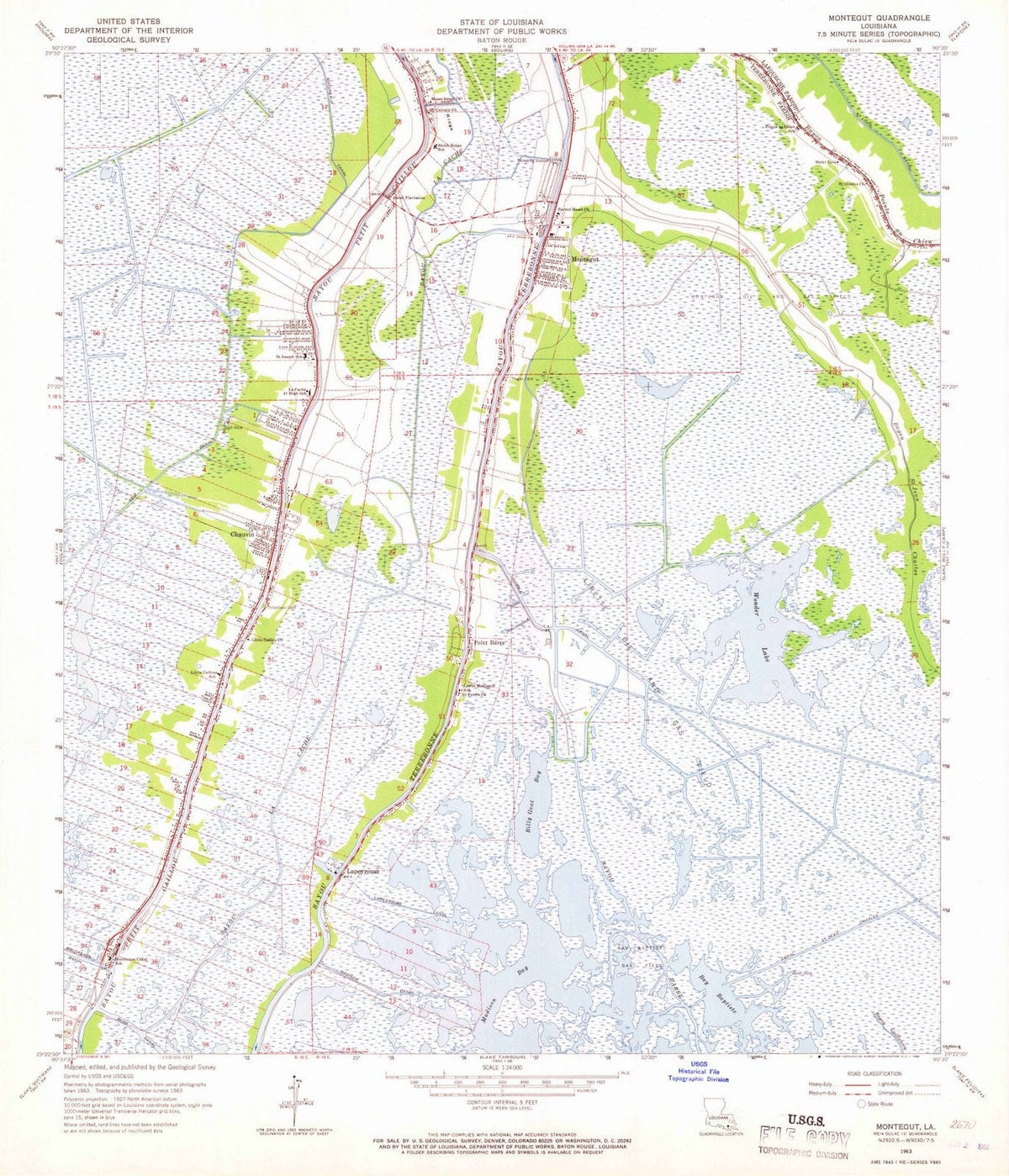 1963 Montegut, LA - Louisiana - USGS Topographic Map
