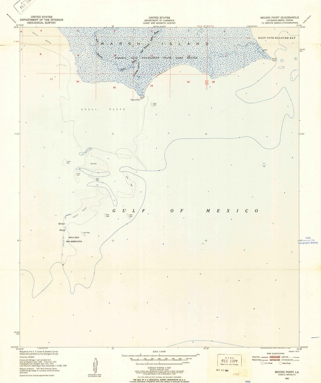 1951 Mound Point, LA - Louisiana - USGS Topographic Map