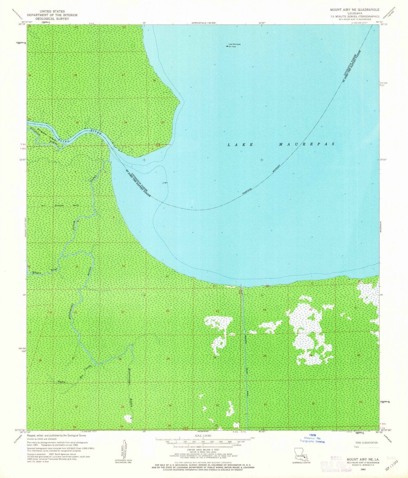 1962 Mount Airy, LA - Louisiana - USGS Topographic Map