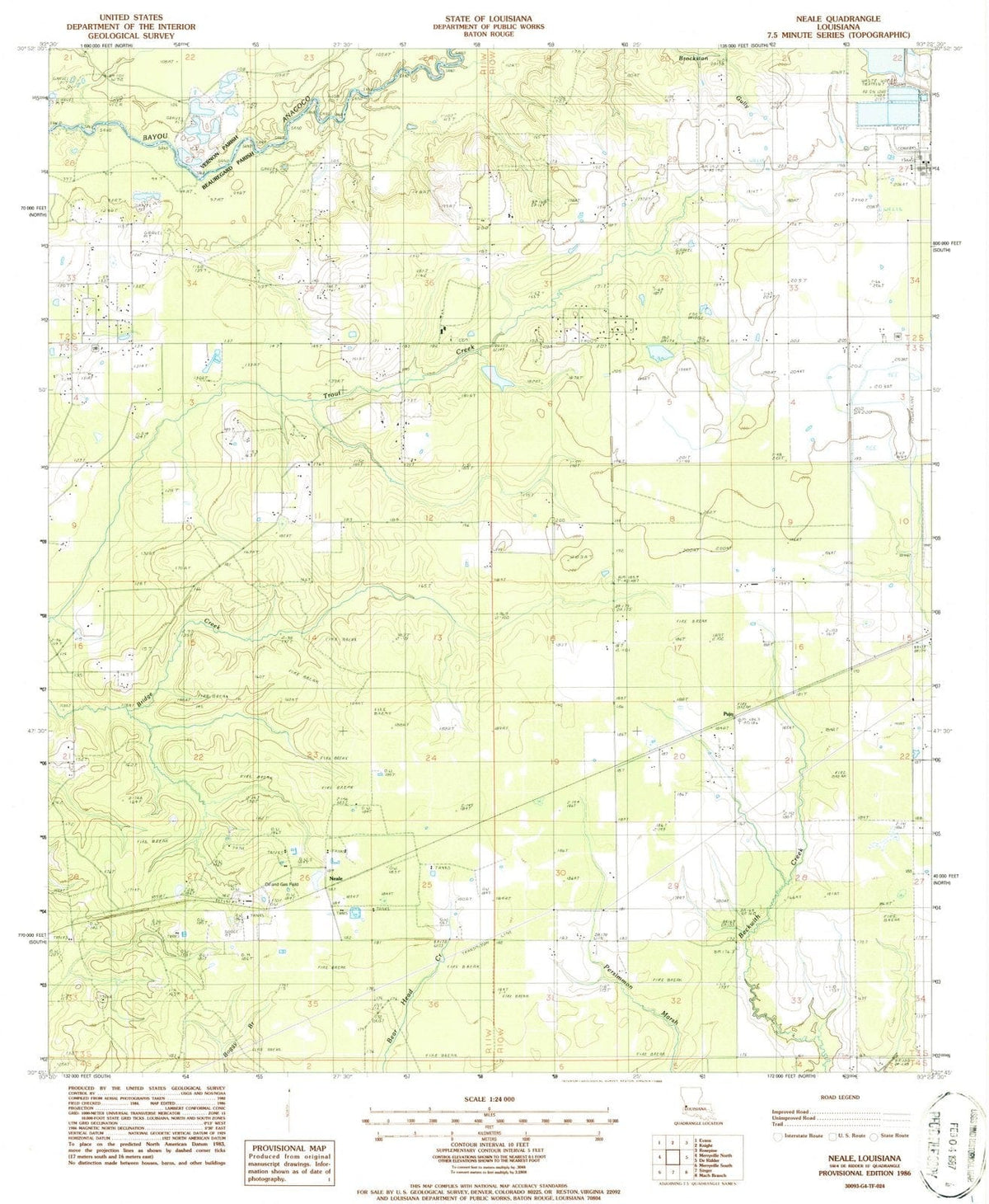 1986 Neale, LA - Louisiana - USGS Topographic Map