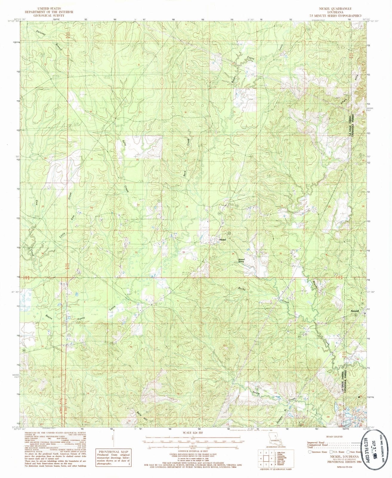 1984 Nickel, LA - Louisiana - USGS Topographic Map