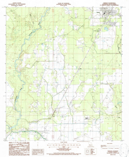 1986 Oberlin, LA - Louisiana - USGS Topographic Map