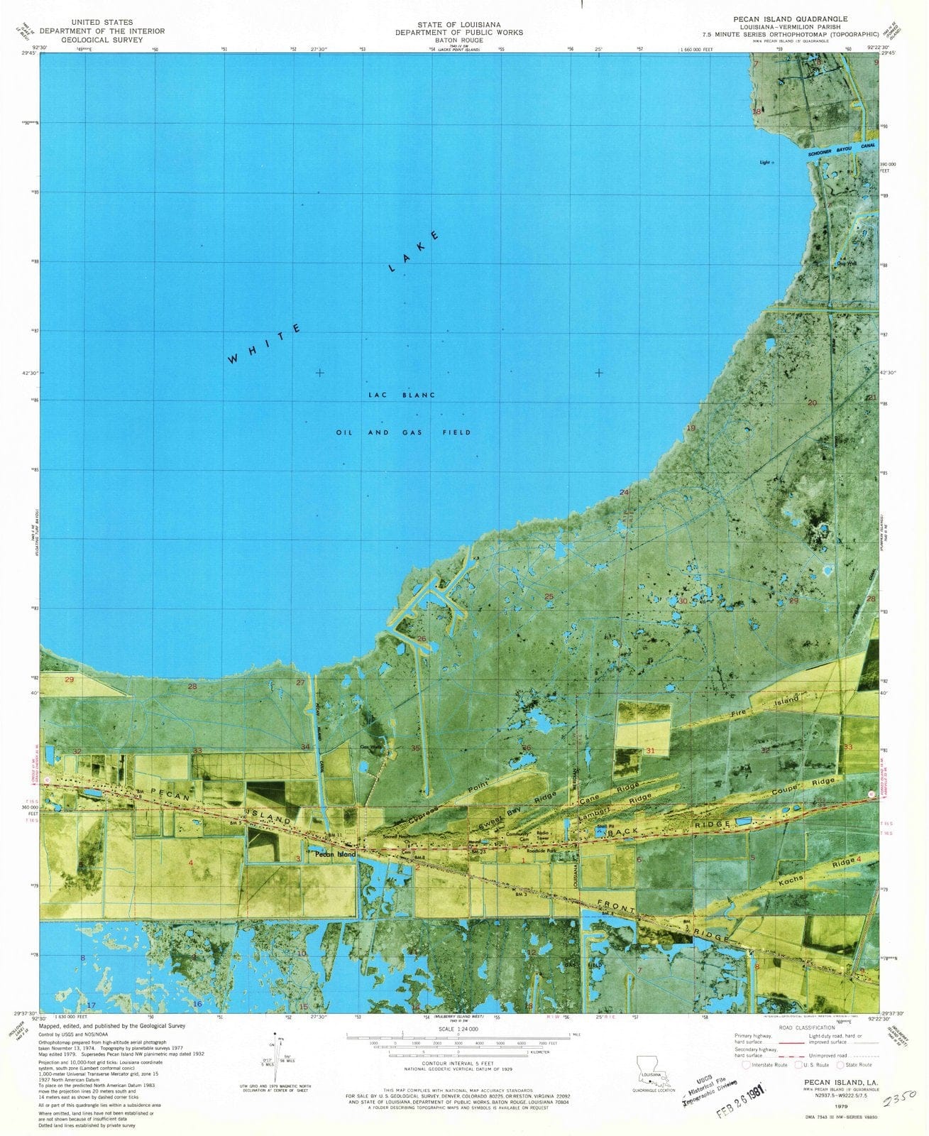 1979 Pecan Island, LA - Louisiana - USGS Topographic Map