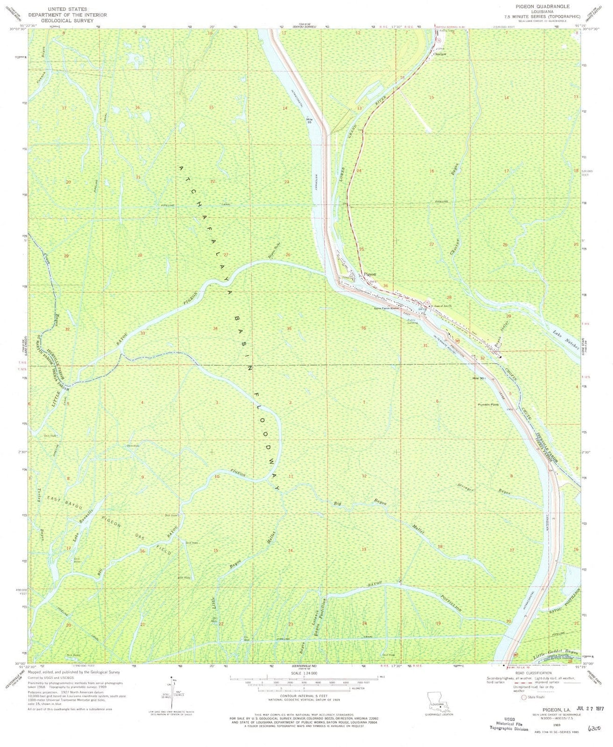 1969 Pigeon, LA - Louisiana - USGS Topographic Map