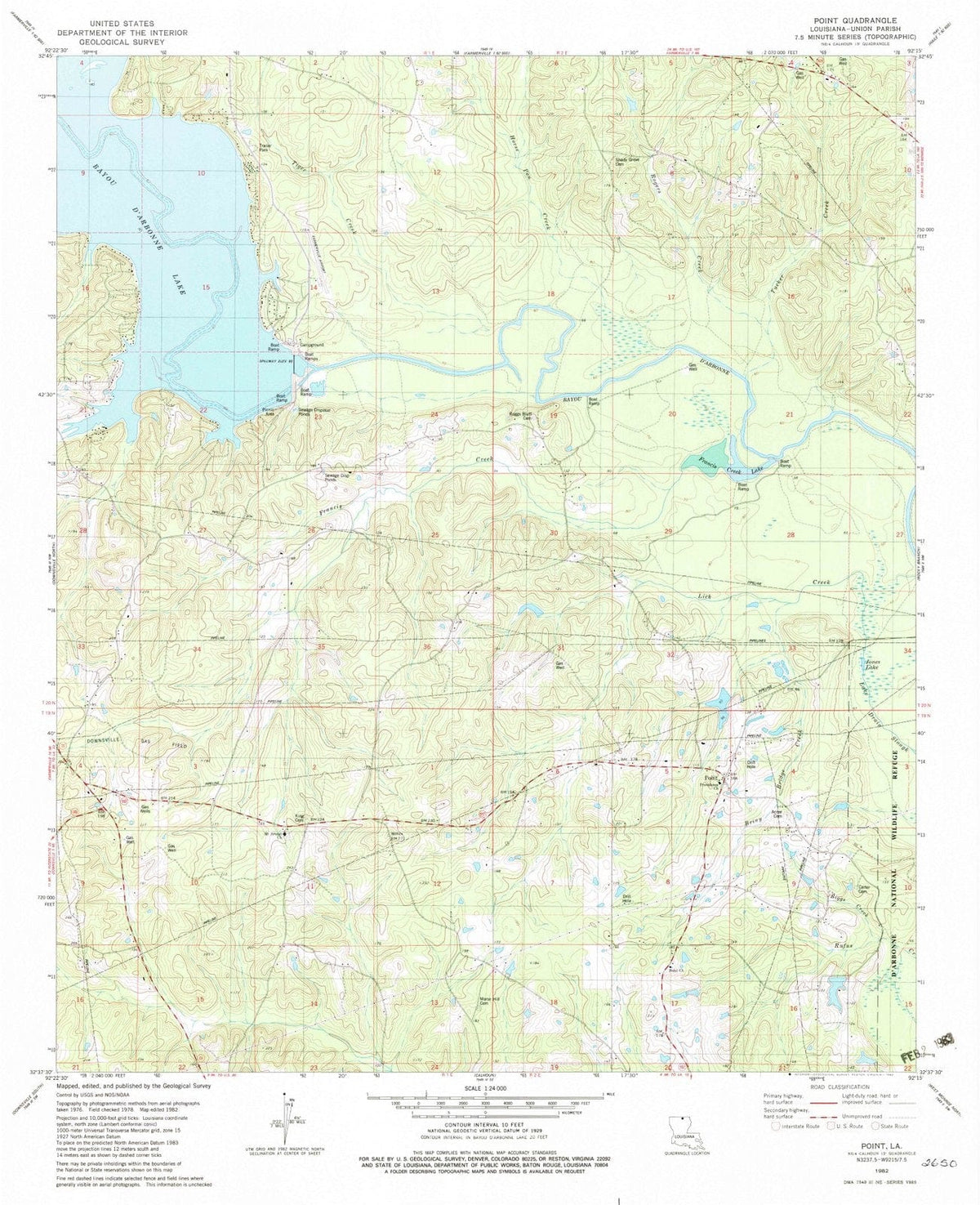 1982 Point, LA - Louisiana - USGS Topographic Map